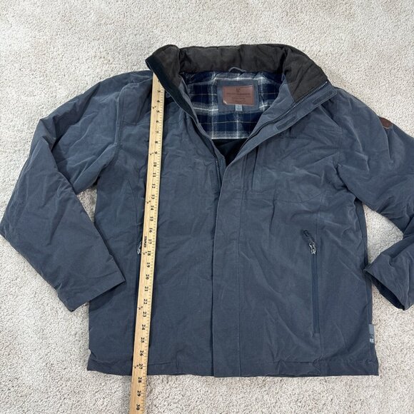 Rugged Elements Jacket Mens L Gray Zip Front Coat Lined Hooded Water Resistant - Picture 1 of 12